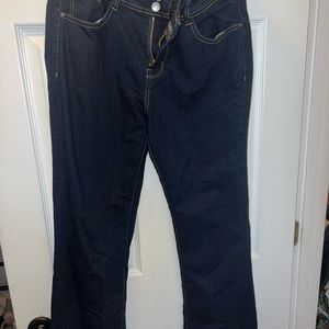 Dark wash flares size 11